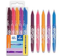 Pilot Frixion FR7 - Penna a sfera cancellabile a calore/attrito, tratto medio, punta da 0,7 mm, confezione da 5, colore: rosso vino, rosa corallo, arancione albicocca, viola e azzurro cielo