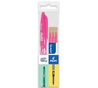 Pilot Frixion FR7 - Penna a sfera cancellabile a calore/attrito, tratto medio, punta da 0,7 mm, confezione da 1 penna + 3 ricariche (rosa)
