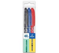 Pilot Frixion FR7 - Penna a sfera cancellabile a calore/attrito, tratto medio, punta da 0,7 mm, confezione da 3 (nero/blu/rosso)