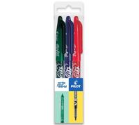 PILOT Frixion FR7 - Penna a sfera cancellabile a calore/attrito, tratto medio, punta da 0,7 mm, confezione da 3 (blu/verde/rosso)