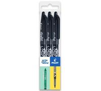 Pilot Frixion FR7 - Penna a sfera cancellabile a calore/attrito, tratto medio, punta da 0,7 mm, confezione da 3, colore: nero