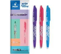 Pilot Frixion FR7 - Penna a sfera cancellabile a calore/attrito, tratto medio, punta da 0,7 mm, confezione da 3 (viola/rosa/azzurro)