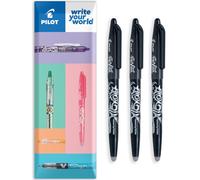Pilot Frixion FR7 - Penna a sfera cancellabile a calore/attrito, tratto medio, punta da 0,7 mm, confezione da 3, colore: nero