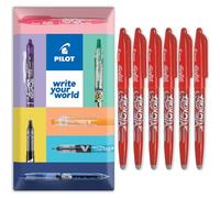 PILOT Frixion FR7 - Penna a sfera cancellabile a calore/attrito, tratto medio, punta da 0,7 mm, in confezione regalo, confezione da 6, colore rosso