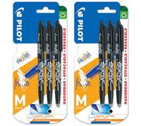 PILOT Frixion FR7 - Penna a sfera cancellabile a calore/attrito, tratto medio, punta da 0,7 mm, inchiostro nero, confezione da 6 penne