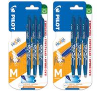 PILOT Frixion FR7 - Penna a sfera cancellabile a calore/attrito, tratto medio, punta da 0,7 mm, inchiostro blu, confezione da 6 penne