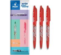 Pilot Frixion Heat/Friction - Penna roller cancellabile FR7, tratto medio, punta da 0,7 mm, 3 pezzi, colore: Rosso