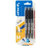 Pilot Frixion - Penna a sfera cancellabile, confezione da 3, colore: Nero