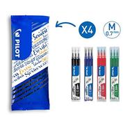 Pilot Frixion - Ricarica per penna FRIXION, 0,7 mm, SET 3 PZ - 1 nero 1/blu 1 ro