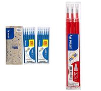 Pilot Frixion - Set di 2 ricariche Frixion con inchiostro cancellabile blu - Compatibile con Frixion Ball e Frixion Clicker & BLS-FR7-R-S3 Refill per Penna a Sfera Frixion Ball Pilot, 0.7 mm
