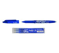 Pilot Frixion - Set di roller cancellabili (penna singola) con 3 ricariche, Blu, 0.7 mm
