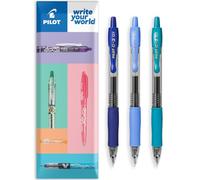 PILOT G-2 - Set di 3 penne a sfera con inchiostro gel retrattile, punta da 0,7 mm, confezione da 3, tonalità blu