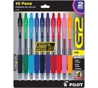 PILOT G2 Limited Edition Harmony Ink Collection Retractable Gel Pens 0.7mm Fine Point Assorted Ink 10-Pack(New Rose Pink & Grape Inks) 1