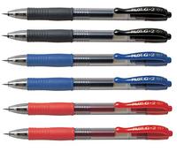 PILOT G2 - Penna a sfera con inchiostro gel, punta fine, confezione da 6, colore: Nero/Blu/Rosso