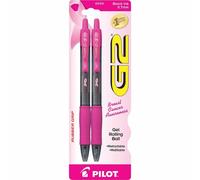 Pilot G2 Pink Ribbon Premium Gel Roller Pens Fine Point 0.7 mm Pink Pack of 2