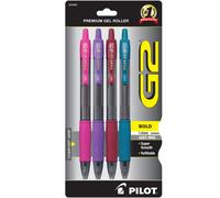 Pilot G2 Premium Gel Roller Pens Bold Point 1 mm Pack of 4 Assorted Colors