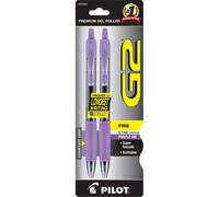 Pilot G2 Premium Gel Roller Pens Fine Point 0.7 mm Purple Pack of 2