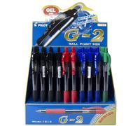 Pilot G2 Roller Espositore da 60 Penne Gel - Punta 07 mm - Linea 032 mm - Ricaricabile - Impugnatura Ergonomica - Colori Assortiti