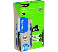 PILOT Greenpack B2P Eco Gel, 0,7 mm, blu, 10 penne e 10 ricariche, WLT556206