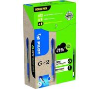 Pilot Greenpack G-2 Gel, 0.7mm, Blue, 12 Pens and 12 Refills, WLT556183