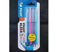 Pilot Kleer - Penne a sfera cancellabili, 0,7 mm, confezione da 4, viola, rosa, blu e blu chiaro