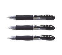 Pilot Lot de 3 Minis Stylo roller Encre gel G2 XS7 PIXIE Tracé 0,4 mm (Bille 0,7mm) Noir