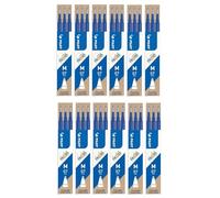 Pilot - Lotto di 12 set da 3 ricariche friXion Ball (BLS-FR7), colore: blu