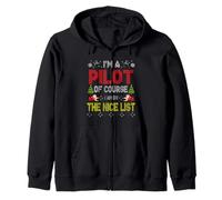 Pilot of Course On The Nice List Ugly Christmas Sweater Felpa con Cappuccio