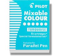 Pilot Parallel Mixable Color Ink Refills for Calligraphy Pens Turquoise 6-Pack (77311)