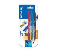 Pilot Pen 2260B3N - Penna roller Frixion Ball, confezione da 3, azzurro/rosa/violetto