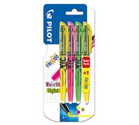 Pilot Pen 4136B4 - Evidenziatori Frixion, confezione da 4 pezzi, cancellabili, verde, rosa e 2 gialli