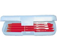 Pilot, penna a sfera a punta fine "Frixion Clicker", con punta retrattile e spessore del tratto da 0,7 mm (medio), Rot, 6er Pack + Stiftebox