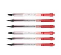 PILOT Penna a sfera retrattile BPS-Matic a punta fine, confezione da 6 pezzi, colore: Rosso