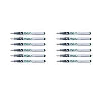 PILOT Set di 3 penne stilografiche monouso V-Pen cancellabili, colore: verde