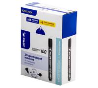 Pilot Pennarello Indelebile 100 Proiettile Punta XXL 20 Pezzi Pacco 15 + 5