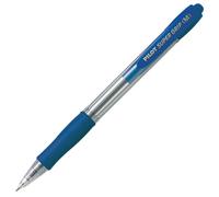 Set di 12 penne a sfera ricaricabili punta media retrattile inchiostro blu corpo plastica + grip Pilot Super Grip