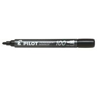 Pilot Permanent Marker 100 Nero (Pilot 100 Permanent Marker Bullet Tip Fine 1.0mm Line Black [Pack 12] - 4902505511097) NEW