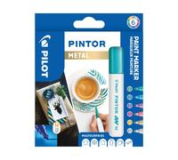 Pilot - Pintor, Busta da 6 Marcatori Multisuperficie a Base d’Acqua, Asciugatura