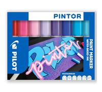 Pilot Pintor Creative - Pennarelli indelebili a base d'acqua multi-superficie, ad asciugatura rapida, per tessuti, vetro, legno, pietra, fai da te e artisti amatoriali, punta media, confezione da 8