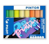 Pilot Pintor Creative - Pennarelli indelebili a base d'acqua multi-superficie, ad asciugatura rapida, per tessuti, vetro, legno, pietra, fai da te e artisti amatoriali, punta media, confezione da 8