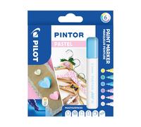 Pilot - Pintor, Wallet of 6 Creative Multi-Surface Water-Based Permanent Markers