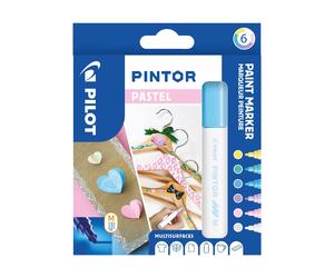 Pilot - Pintor, Wallet of 6 Creative Multi-Surface Water-Based Permanent Markers