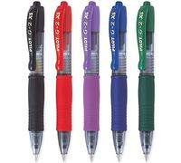 PILOT Pixie G2-XS7 - Mini penne a sfera con punta da 0,7 mm, spessore tratto 0,4 mm, confezione da 5, colori: nero, blu, viola, rosso e verde