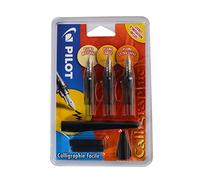 Pilot Plumix - Penna stilografica, cartuccia d'inchiostro nero, Confezione da 3 pezzi, 0,58mm + 0,70mm + 1,00mm