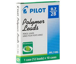 Pilot Progrex Begreen PPL-7-2B-BG - Mine per portamine da 0,7 mm, confezione da 10, colore: nero