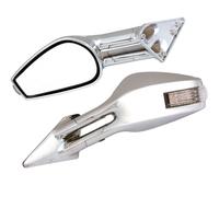Pilot Race-6 Led, coppia specchi retrovisori esterni - Cromo