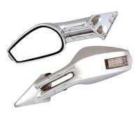 Pilot Race-6 Led E, coppia specchi retrovisori esterni - Cromo