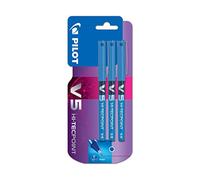 Pilot Roller inchiostro liquido V5 Punta 0,5 mm - Blu, Confezione da 3