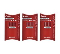 PILOT Set 3 Cartouches V5/7 Rechargeable Rouge