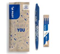 PILOT - Set di 1 FriXion Ball 07 + 1 set di 3 Ricariche - Penna a Inchiostro termico Cancellabile - Penna roller Ricaricabile - Blu - Punta Media